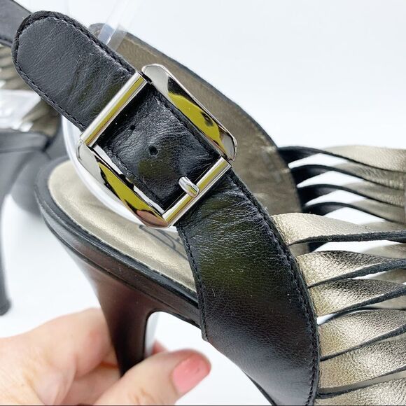 Pelle Mode Leather Heels Platform Caged Sandals 6 - Picture 7 of 12